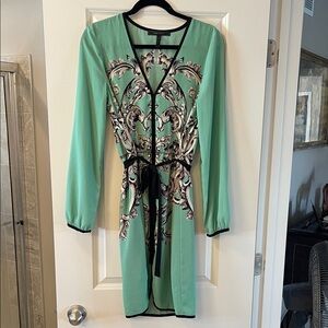 BCBG NAXAZRIA size M Elegant Green Tie Dress